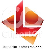 Orange And Red Glossy Trapezium Shaped Letter L Icon