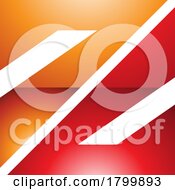 Poster, Art Print Of Orange And Red Glossy Triangular Square Shaped Letter Z Icon