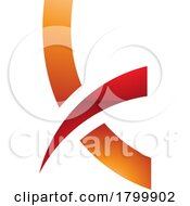 Orange And Red Spiky Glossy Lowercase Letter K Icon
