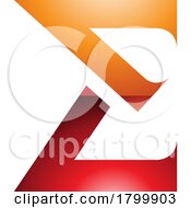 Orange And Red Sharp Glossy Elegant Letter E Icon