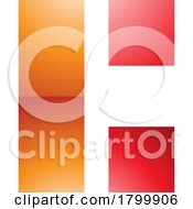 Orange And Red Rectangular Glossy Letter C Icon