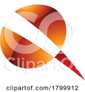 Poster, Art Print Of Orange And Red Glossy Screw Shaped Letter Q Icon