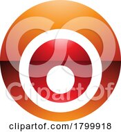 Orange And Red Glossy Letter O Icon With Nested Circles