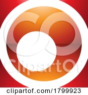 Orange And Red Glossy Square Letter O Icon