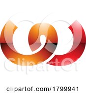 Orange And Red Glossy Spring Shaped Letter W Icon