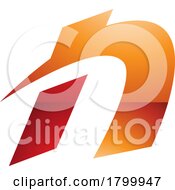 Orange And Red Glossy Spiky Italic Letter N Icon