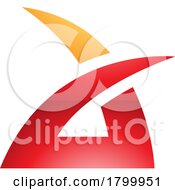 Orange And Red Glossy Spiky Grass Shaped Letter A Icon