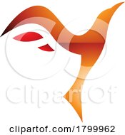 Poster, Art Print Of Orange And Red Glossy Rising Bird Shaped Letter Y Icon