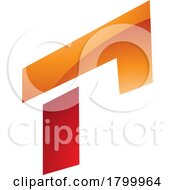 Poster, Art Print Of Orange And Red Glossy Rectangular Letter R Icon