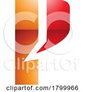Orange And Red Glossy Letter P Icon With A Bold Rectangle