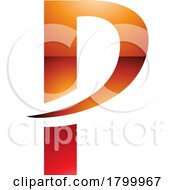 Orange And Red Glossy Letter P Icon With A Pointy Tip