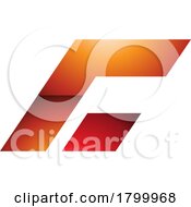 Poster, Art Print Of Orange And Red Glossy Rectangular Italic Letter C Icon
