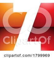 Poster, Art Print Of Orange And Red Glossy Rectangle Shaped Letter Z Icon