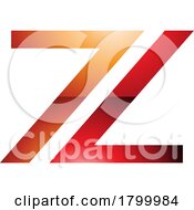 Poster, Art Print Of Orange And Red Glossy Number 7 Shaped Letter Z Icon