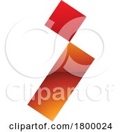 Orange And Red Glossy Letter I Icon With A Square And Rectangle
