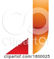 Poster, Art Print Of Orange And Red Glossy Letter J Icon With A Triangular Tip