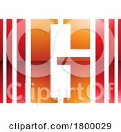 Orange And Red Glossy Letter G Icon With Vertical Stripes