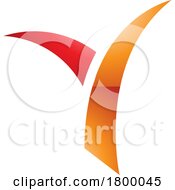 Orange And Red Glossy Grass Shaped Letter Y Icon