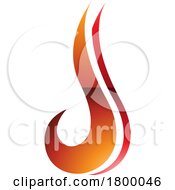 Orange And Red Glossy Hook Shaped Letter J Icon