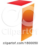 Poster, Art Print Of Orange And Red Glossy Folded Letter I Icon