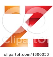Orange And Red Glossy Dotted Line Shaped Letter Z Icon