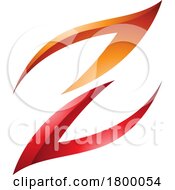 Orange And Red Glossy Fire Shaped Letter Z Icon