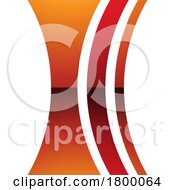 Poster, Art Print Of Orange And Red Glossy Concave Lens Shaped Letter I Icon