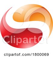 Poster, Art Print Of Orange And Red Glossy Circle Shaped Letter S Icon
