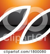 Poster, Art Print Of Orange And Black Glossy Square Shaped Letter Z Icon
