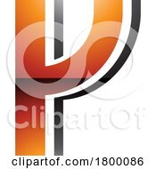 Orange And Black Glossy Striped Shaped Letter Y Icon