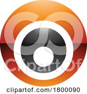 Orange And Black Glossy Letter O Icon With Nested Circles
