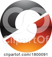 Orange And Black Glossy Letter O Icon With An S Shape In The Middle