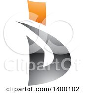 Orange And Black Glossy Bold Spiky Letter B Icon