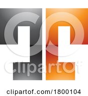 Orange And Black Glossy Bold Split Shaped Letter T Icon