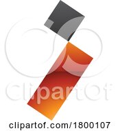 Orange And Black Glossy Letter I Icon With A Square And Rectangle