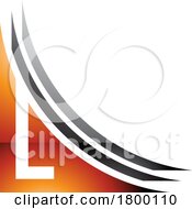 Orange And Black Glossy Letter L Icon With Layers
