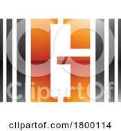 Poster, Art Print Of Orange And Black Glossy Letter G Icon With Vertical Stripes
