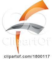 Orange And Black Glossy Letter F Icon With Round Spiky Lines