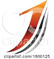 Orange And Black Glossy Layered Letter J Icon