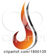 Orange And Black Glossy Hook Shaped Letter J Icon