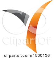 Orange And Black Glossy Grass Shaped Letter Y Icon