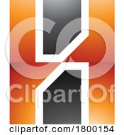 Poster, Art Print Of Orange And Black Glossy Letter H Icon With Vertical Rectangles