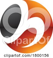Orange And Black Glossy Circle Shaped Letter H Icon