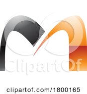 Orange And Black Glossy Arch Shaped Letter M Icon