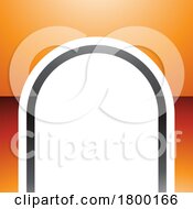 Orange And Black Glossy Arch Shaped Letter N Icon