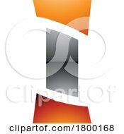 Orange And Black Glossy Antique Pillar Shaped Letter I Icon