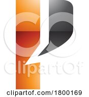 Orange And Black Glossy Letter P Icon With A Bold Rectangle