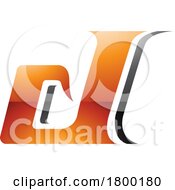 Orange And Black Glossy Lowercase Italic Letter D Icon
