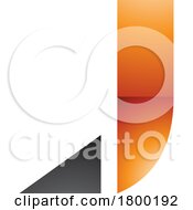 Poster, Art Print Of Orange And Black Glossy Letter J Icon With A Triangular Tip