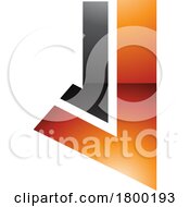 Poster, Art Print Of Orange And Black Glossy Letter J Icon With Straight Lines